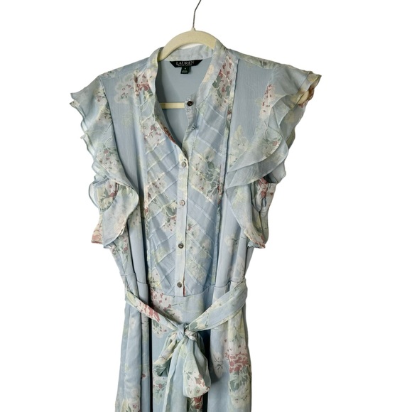 Lauren Ralph Lauren Janevra Chiffon Dress Tiered Size 6 - Picture 6 of 10